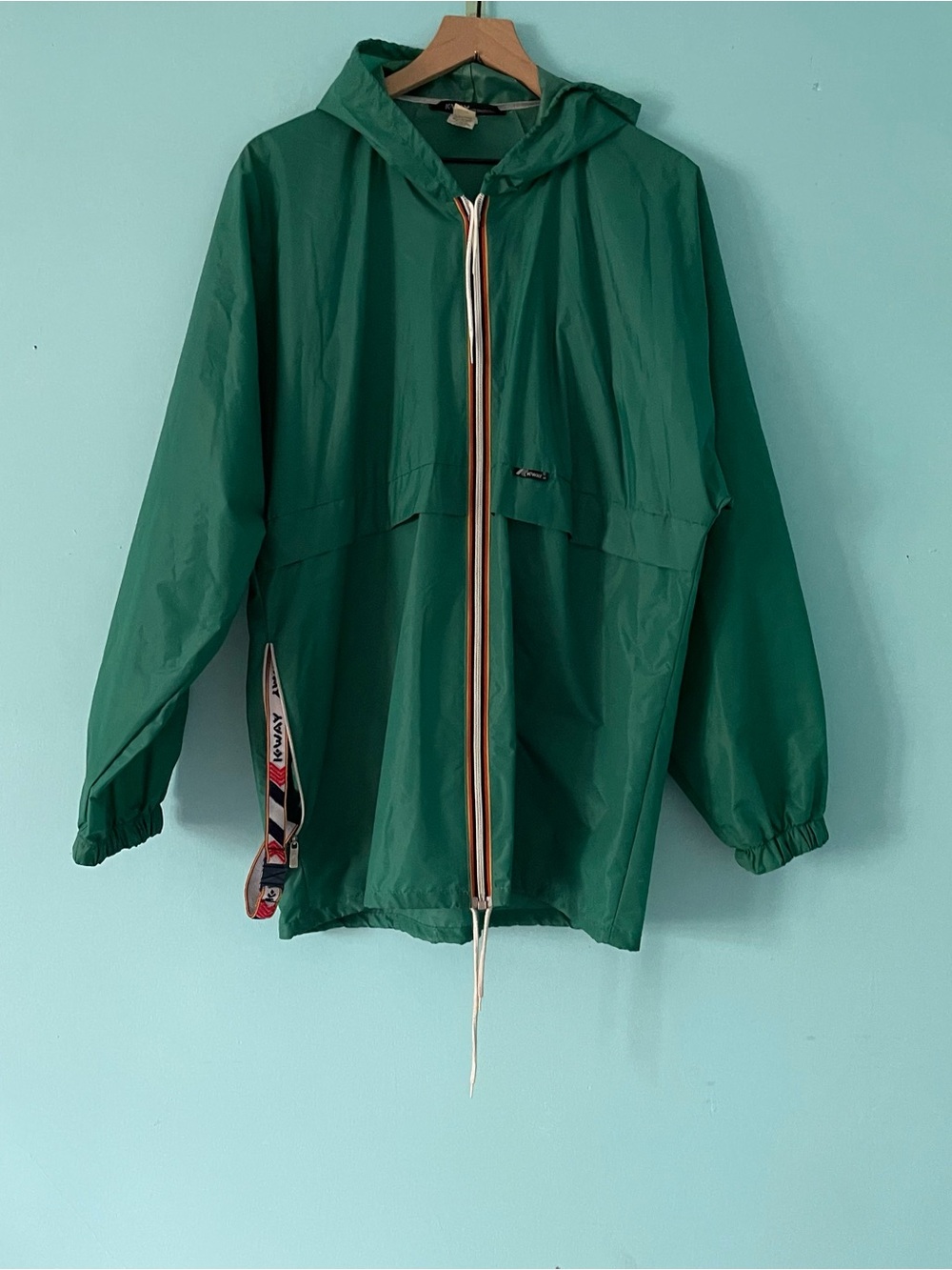 K-WAY Le Vrai Claude Vintage Packable Rain Jacket M Waterproof Retro France Rare